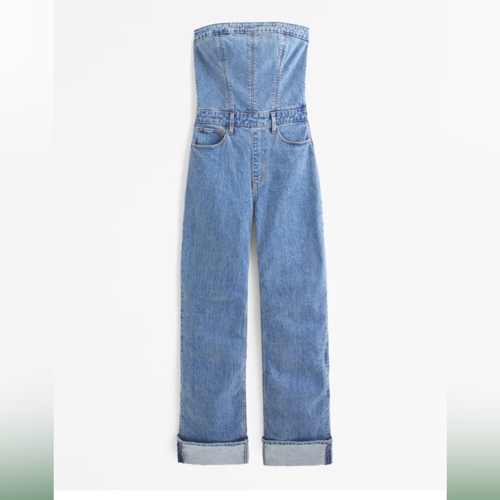 ISO Abercrombie strapless denim jumpsuit
